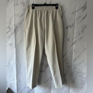 VTG 90s CHIC LIGHT BEIGE STRETCH WAIST TROUSERS PANTS WOMENS 18P